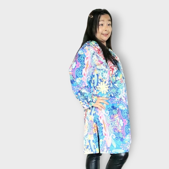 WOMENS MULTI COLOR XL FLORAL BLOUSE - Picture 3 of 6